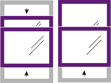 Single and double hung windows diagram